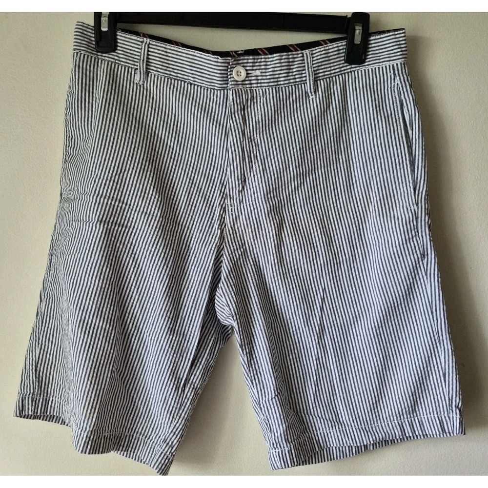 Canterbury of New Zealand Seersucker Shorts Blue/White Vertical Stripe Size 33